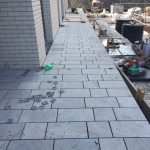 Granite paving on podium slab  at West Hampstead for Ballymore