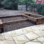 Timber sleepers installation and making up levels prior to resin bound gravel for Resin and Rock